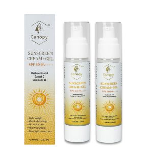 Canopy Sunscreen Cream + Gel SPF 60 PA++++ – 60ml (Pack of 2)